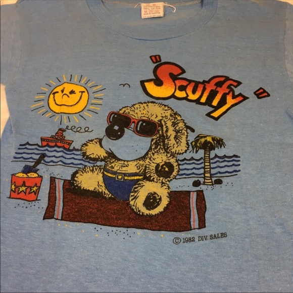 Vintage 80s Scuffy Beach Dog Youth T-shirt - Picture 2 of 8
